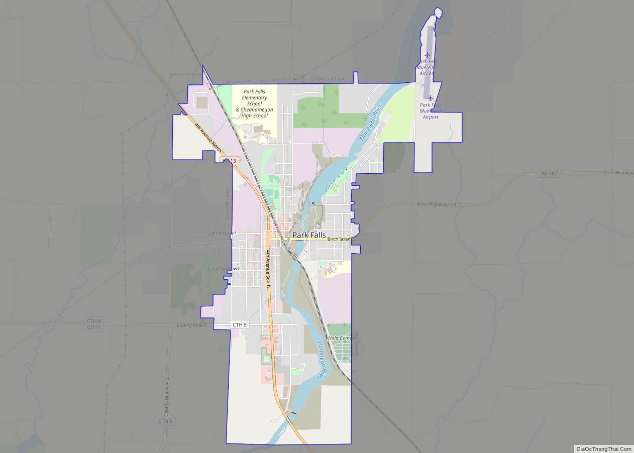 Map of Park Falls city