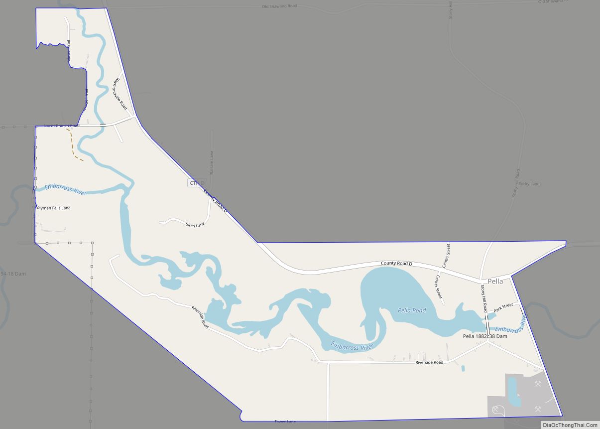 Map of Pella CDP, Wisconsin