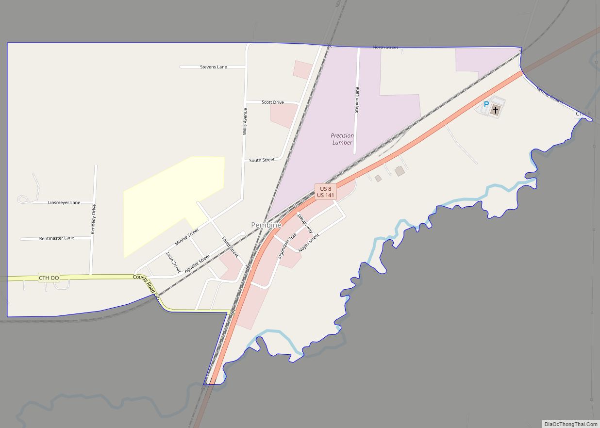 Map of Pembine CDP