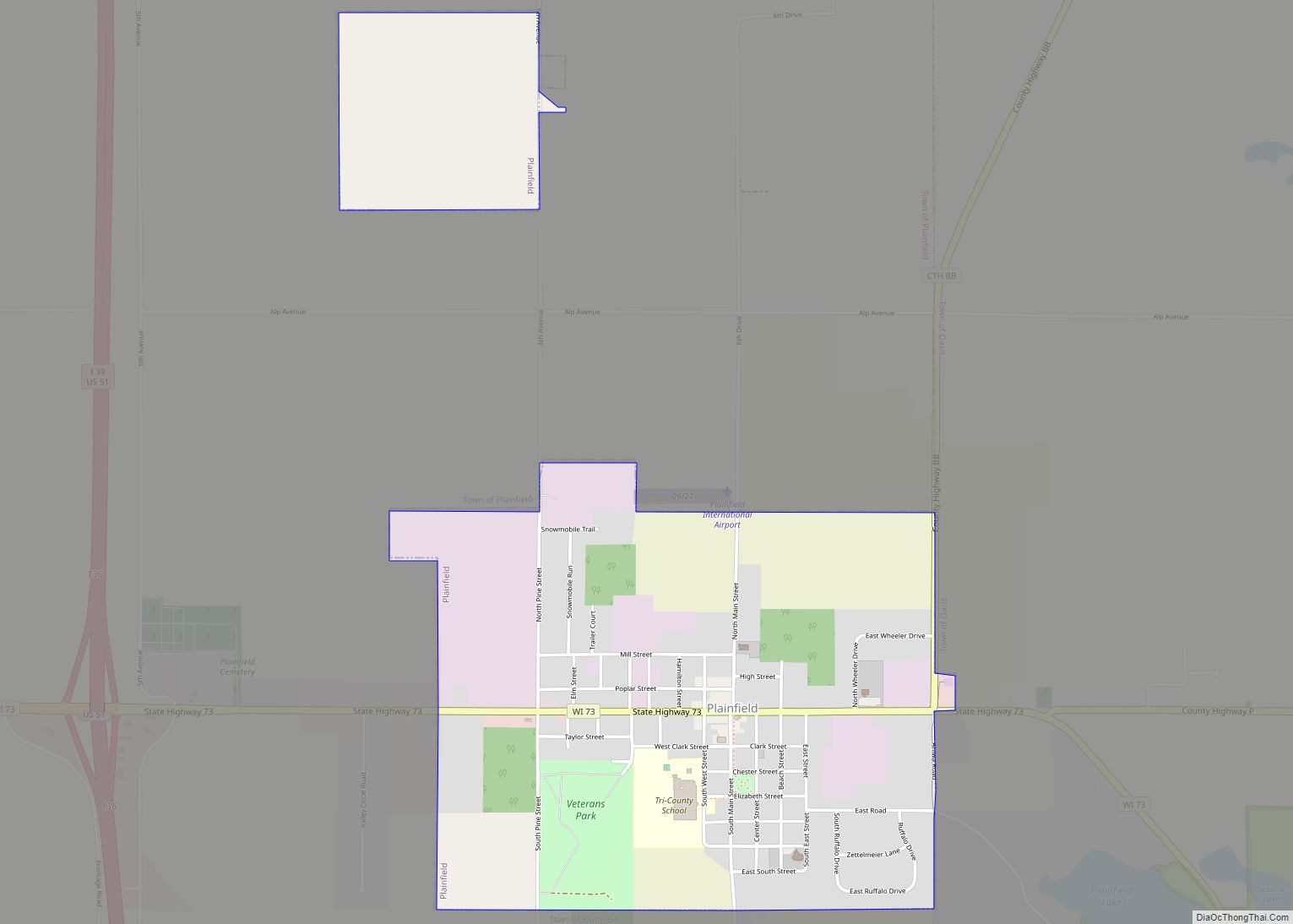 Map of Plainfield village, Wisconsin