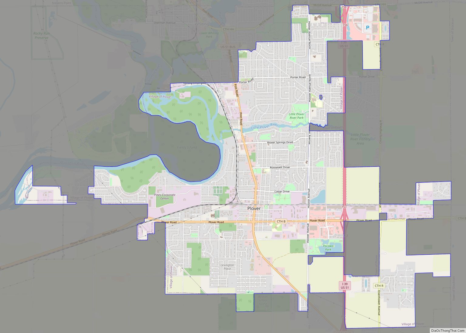 Map of Plover village, Wisconsin