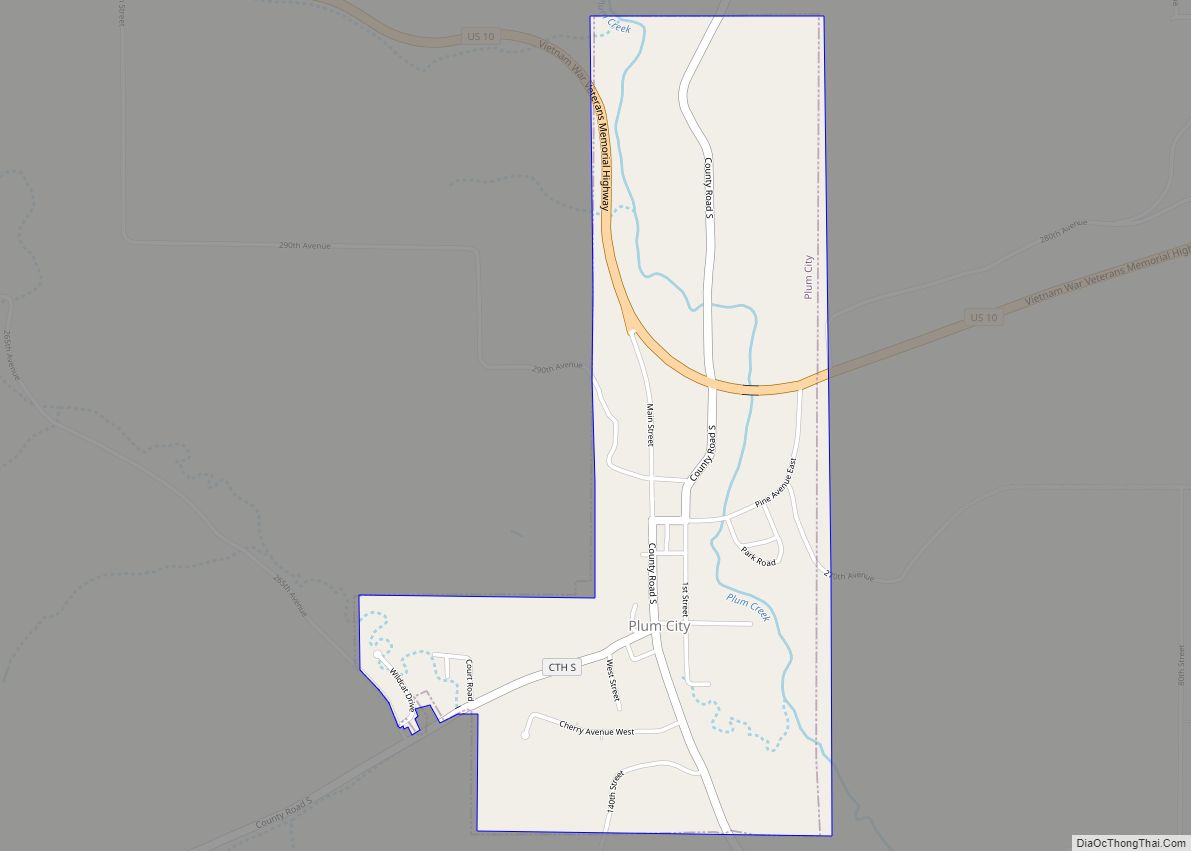 Map of Plum City village