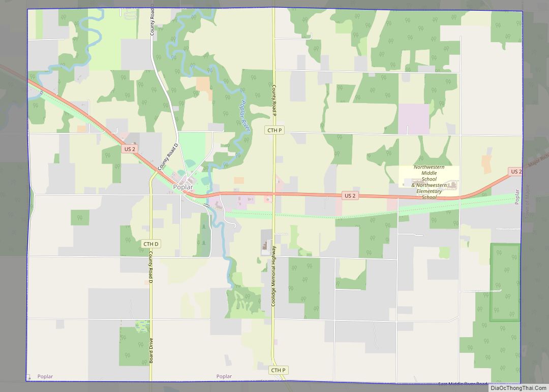 Map of Poplar village, Wisconsin