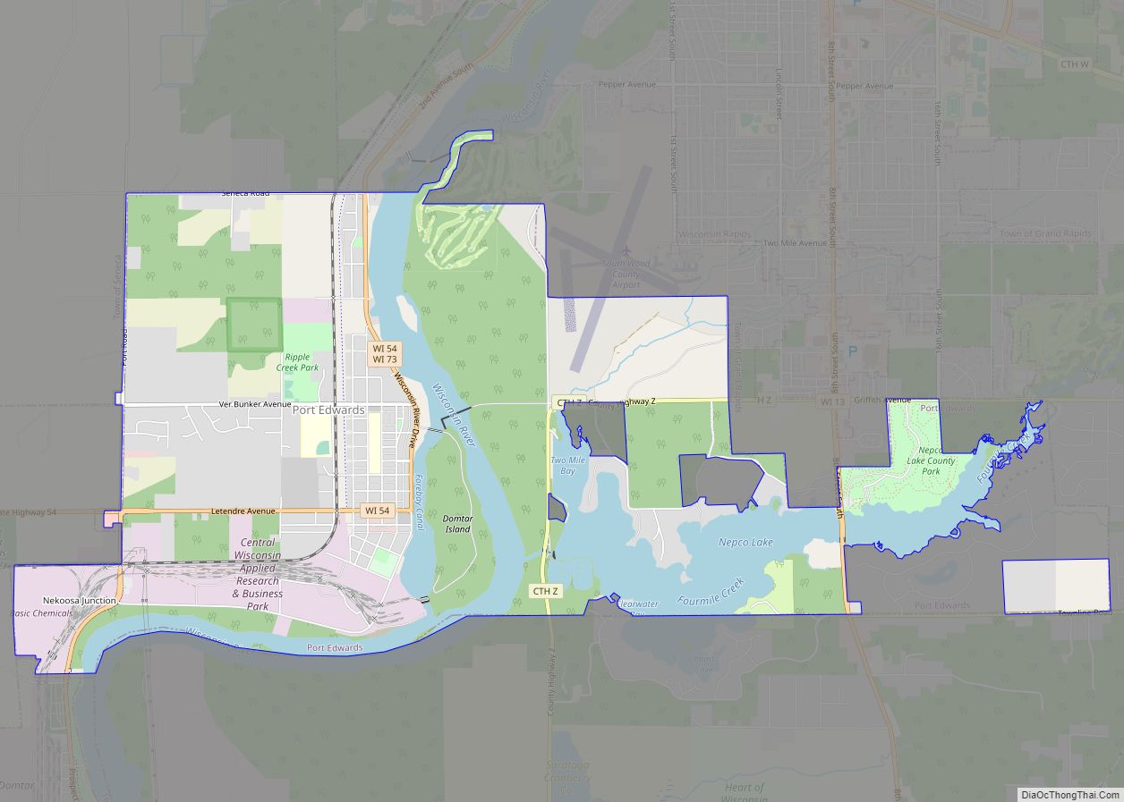 Map of Port Edwards village