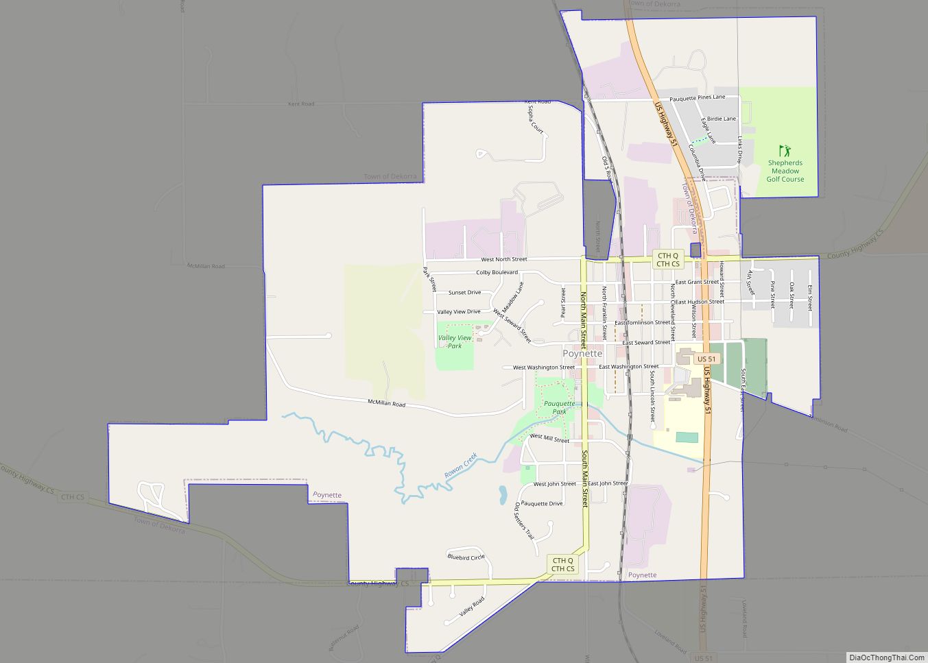 Map of Poynette village