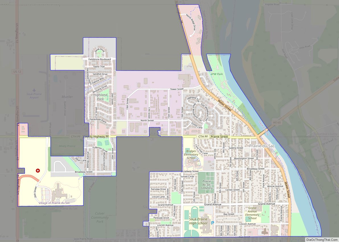 Map Of Prairie Du Sac Village