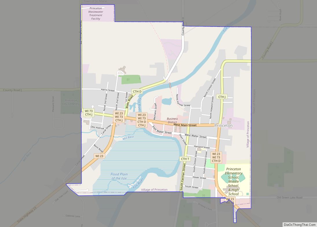Map of Princeton city, Wisconsin