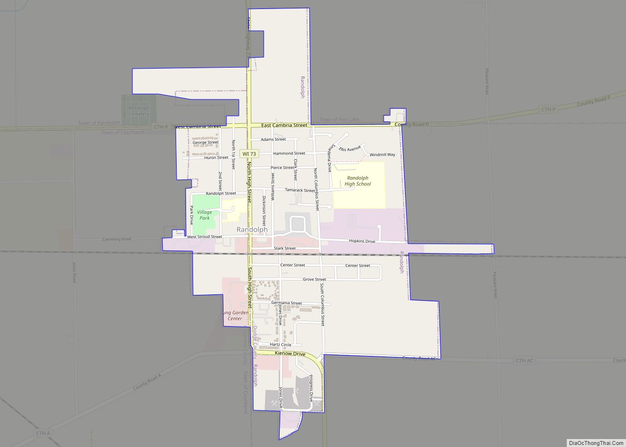 Map of Randolph village, Wisconsin