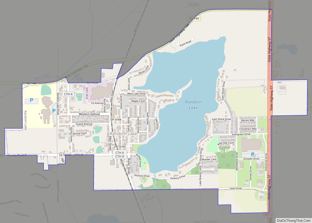 Map of Random Lake village