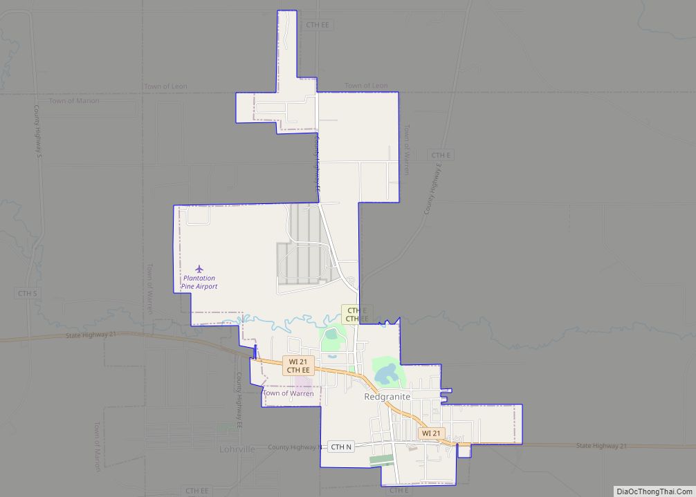 Map of Redgranite village