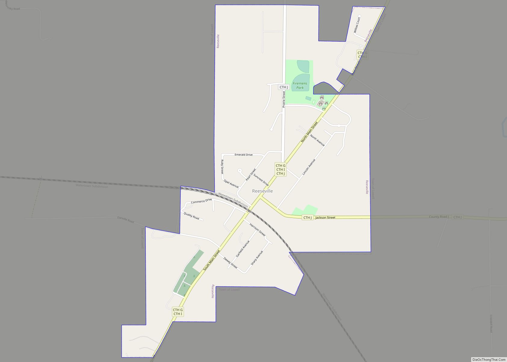 Map of Reeseville village