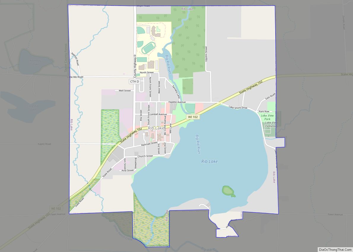 Map of Rib Lake village