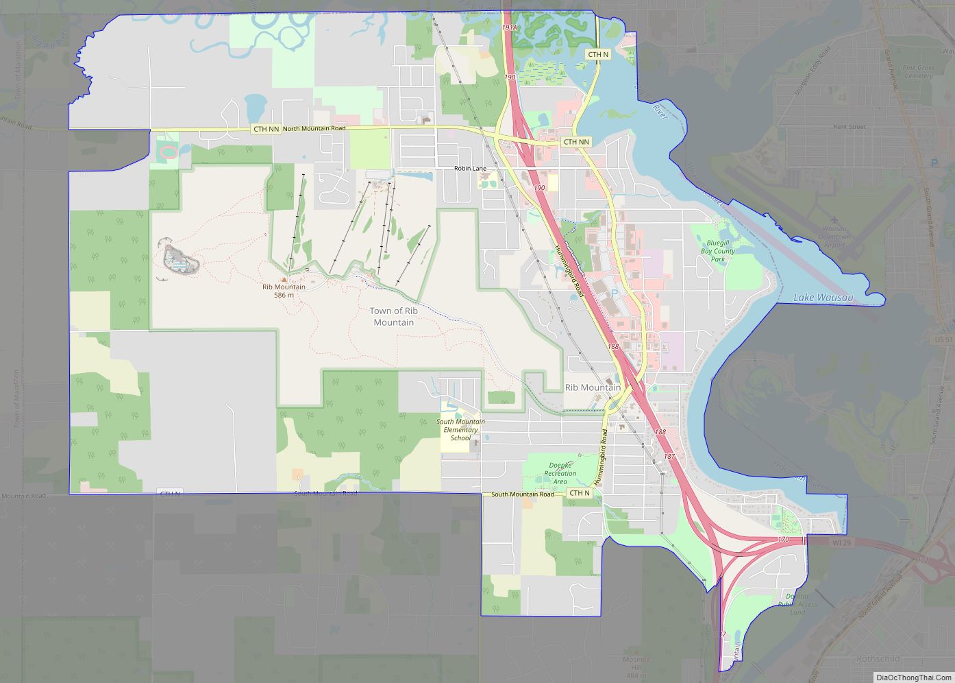 Map of Rib Mountain CDP