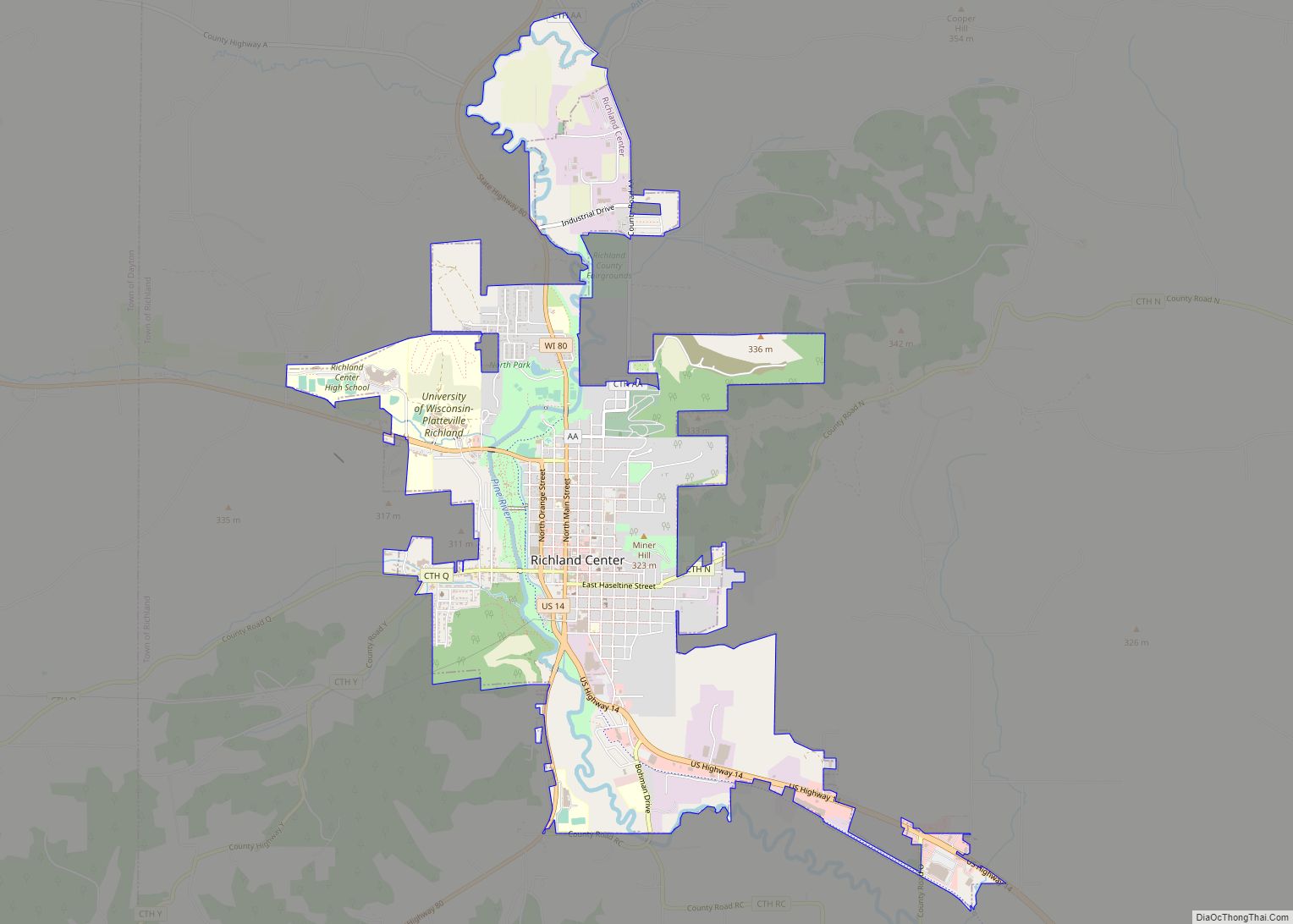Map of Richland Center city