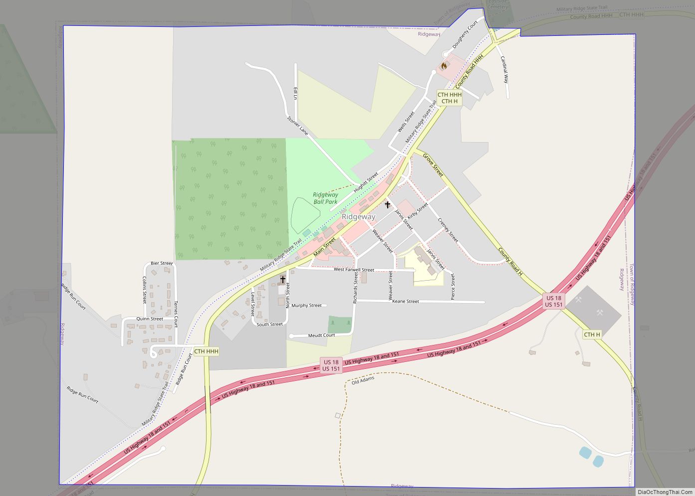 Map of Ridgeway village, Wisconsin