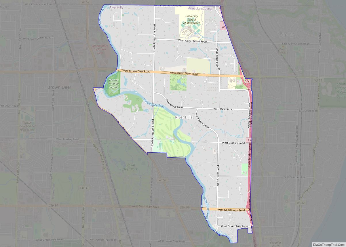 Map of River Hills village