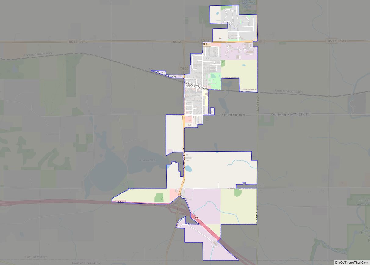 Map of Roberts village, Wisconsin