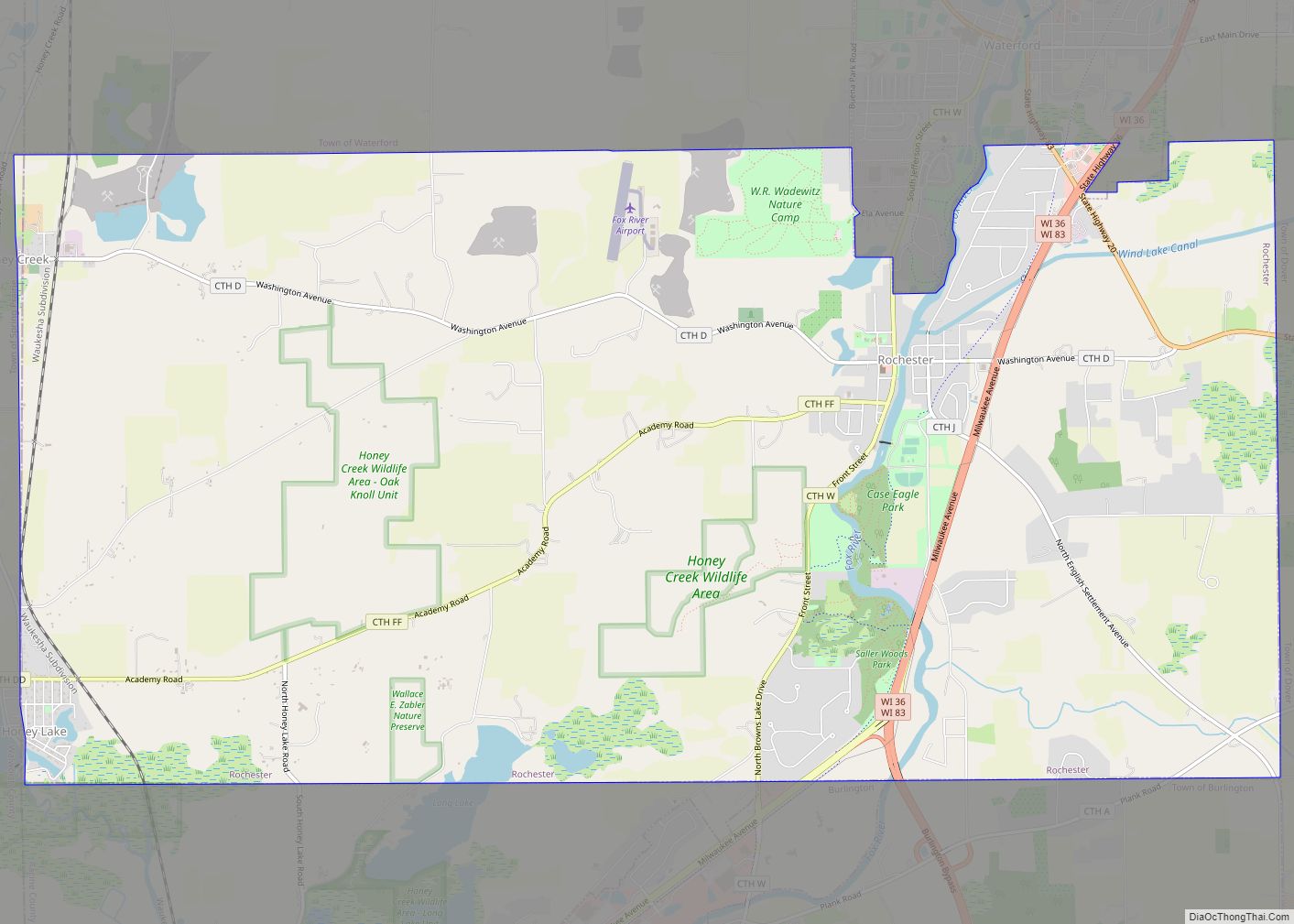 Map of Rochester village, Wisconsin