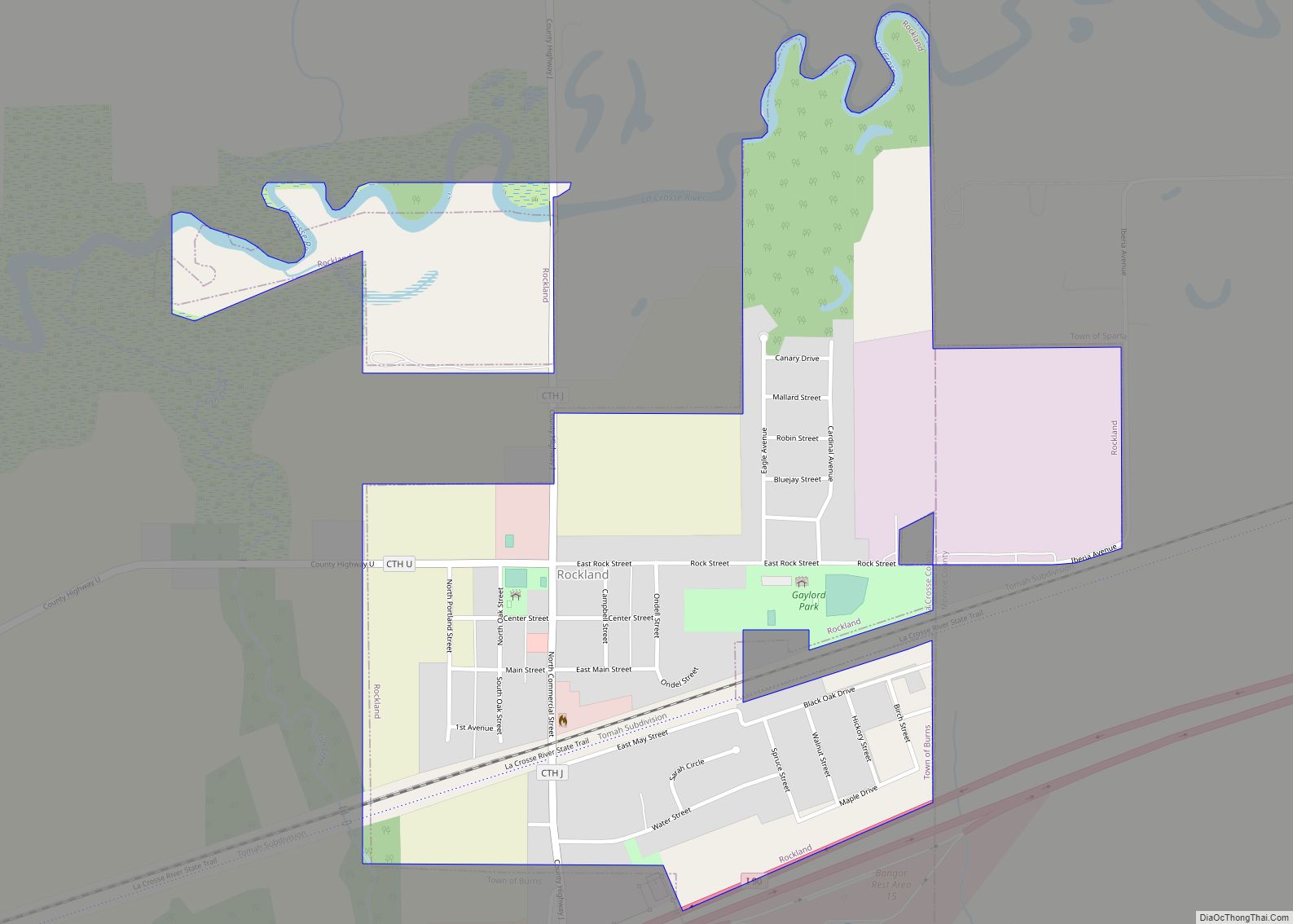 Map of Rockland village, Wisconsin