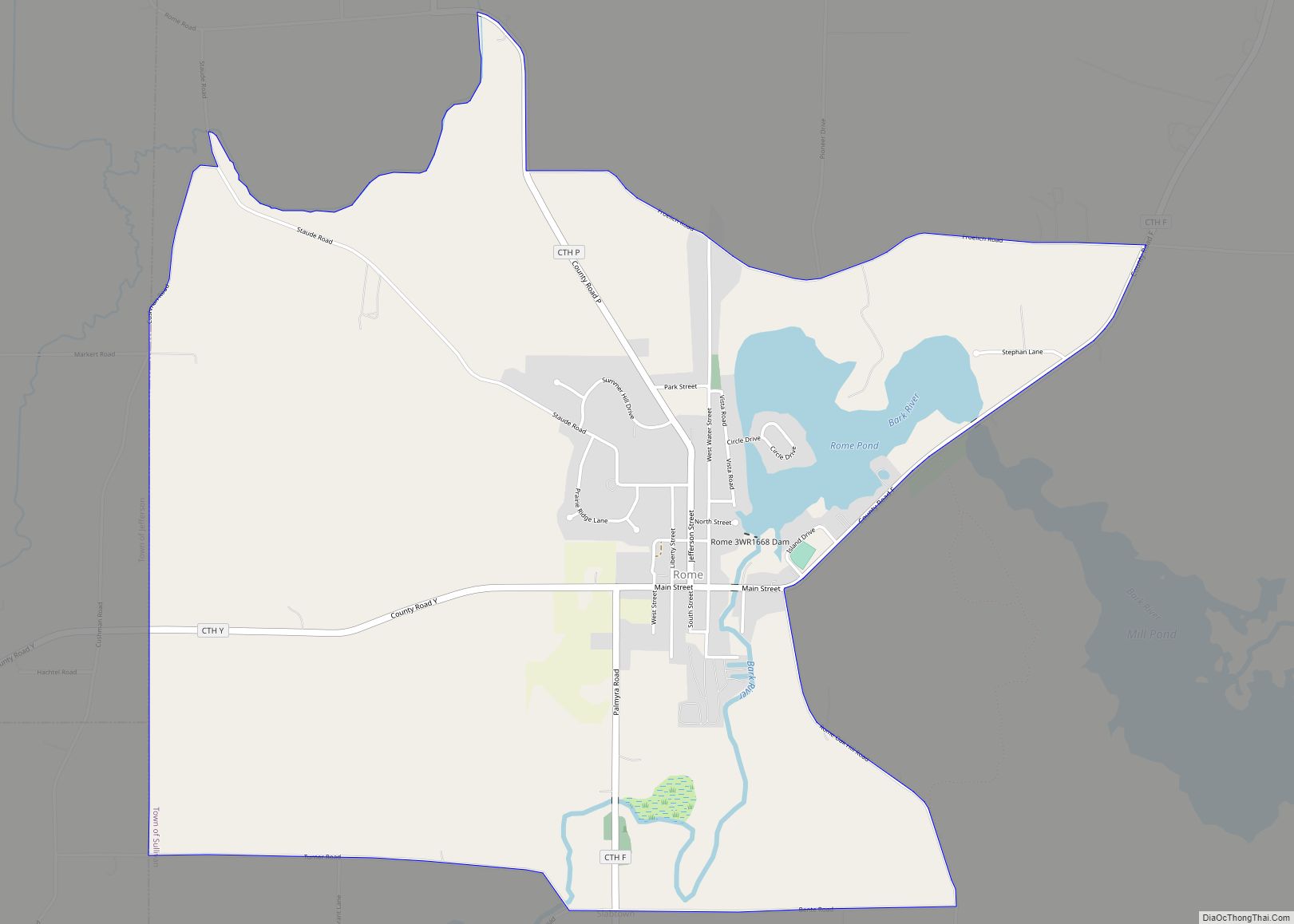 Map of Rome CDP, Wisconsin