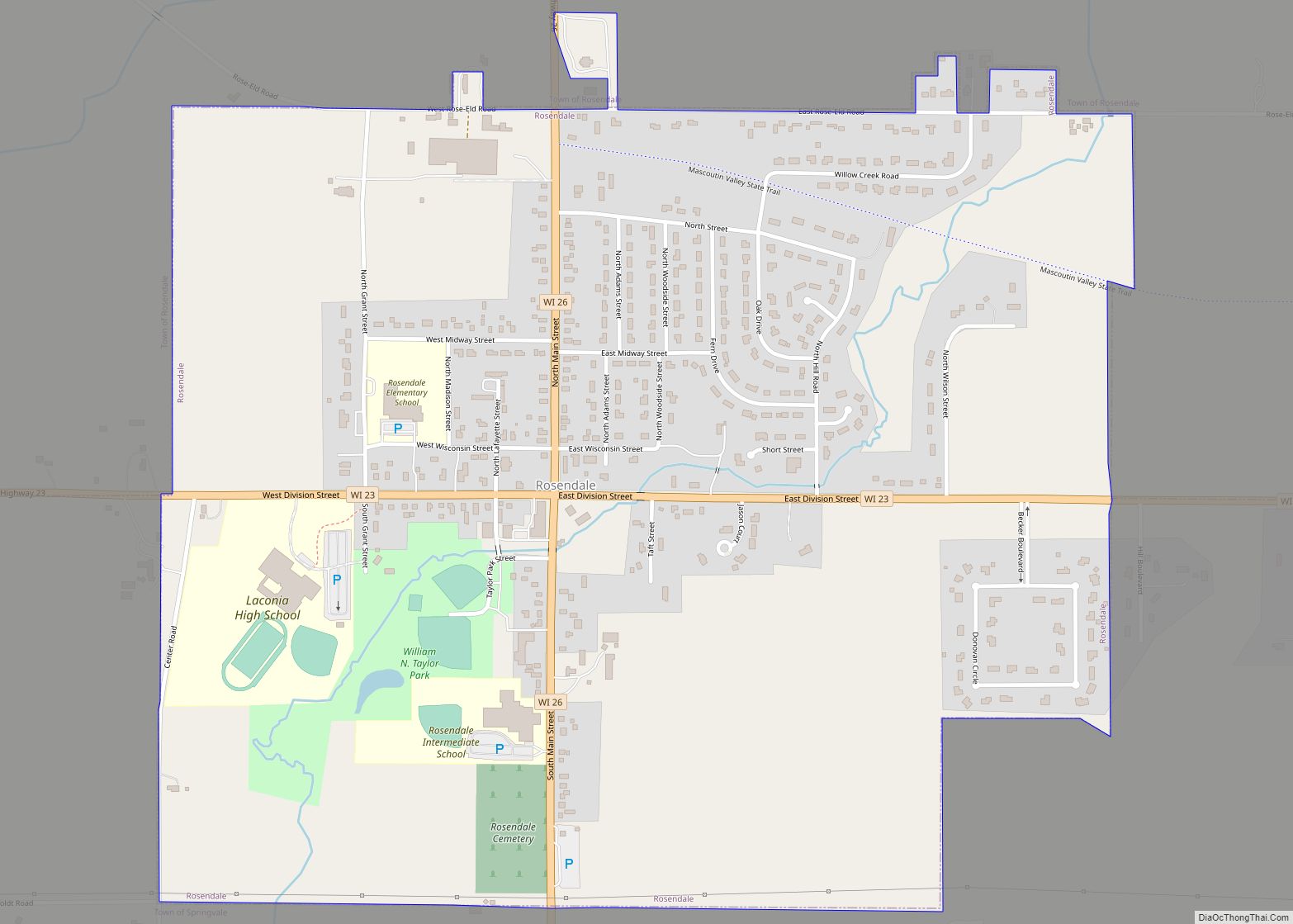 Map of Rosendale village, Wisconsin