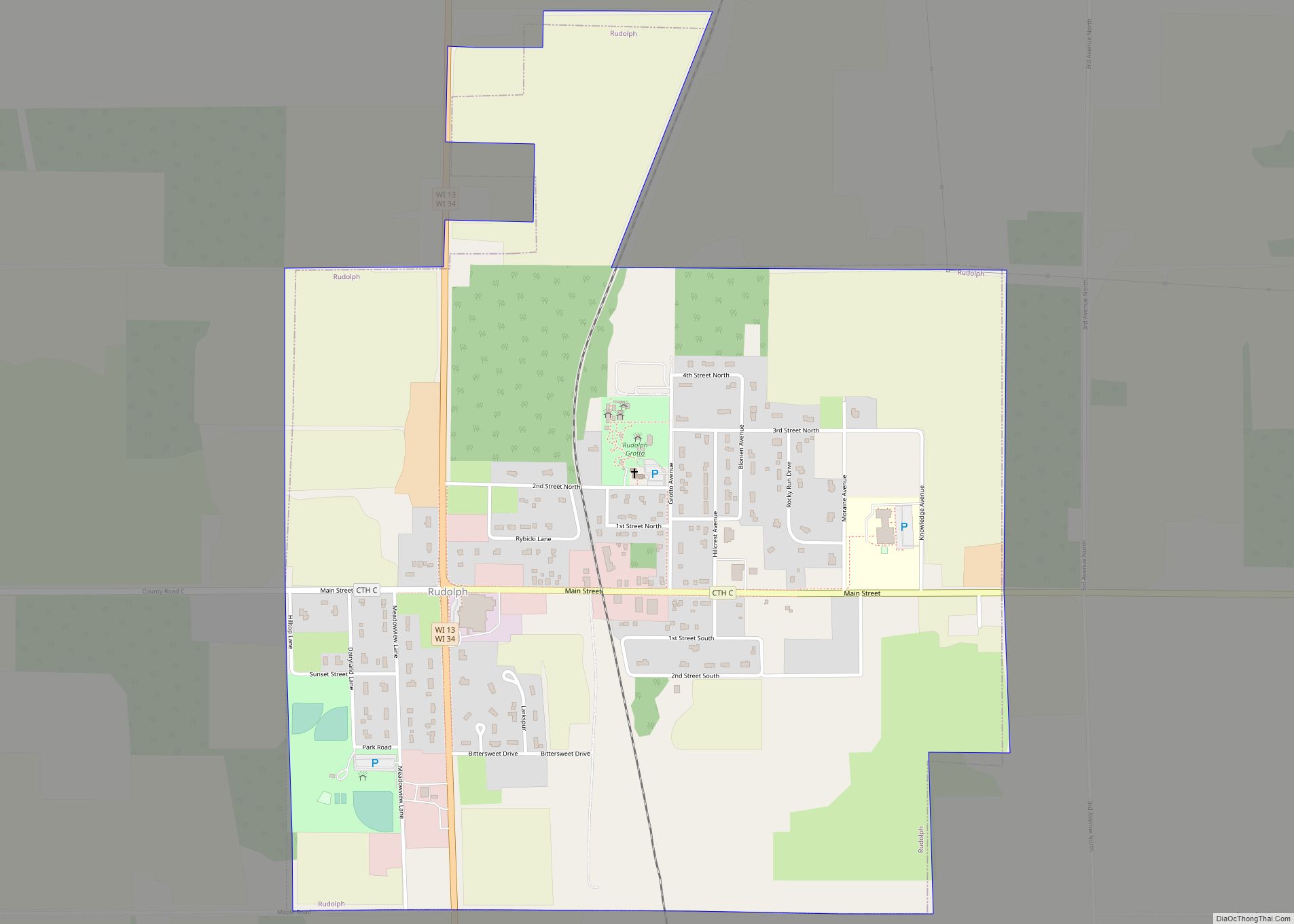 Map of Rudolph village, Wisconsin