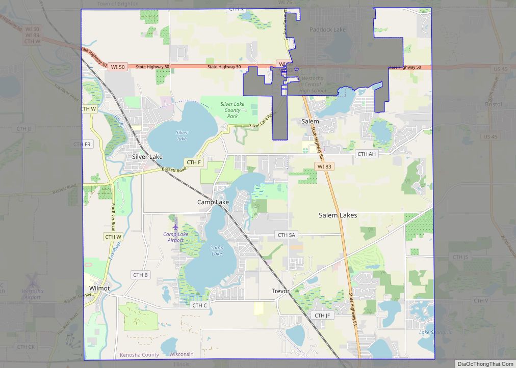 Map of Salem Lakes village