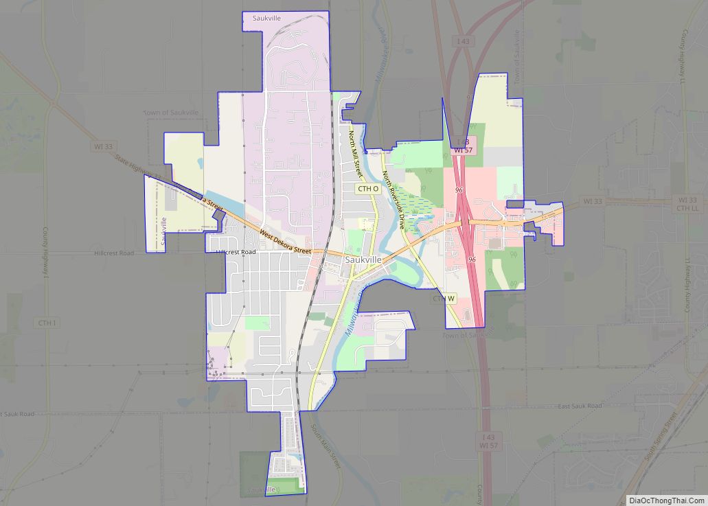 Map of Saukville village