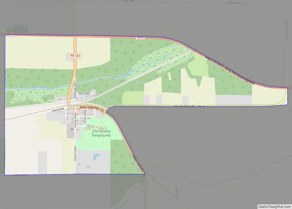 Map of Saxon CDP, Wisconsin