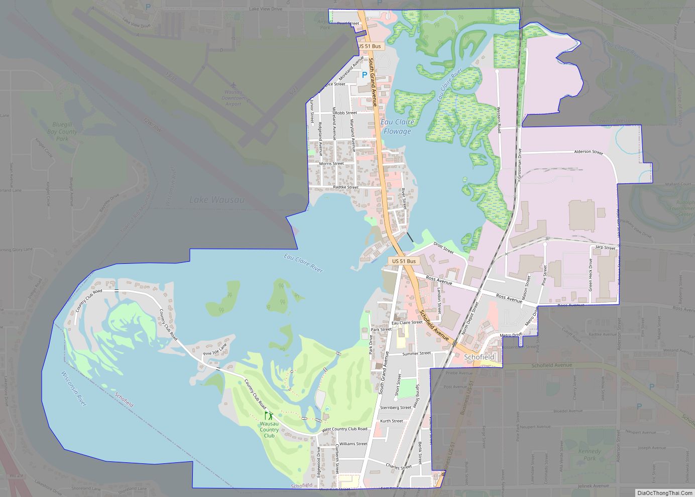 Map of Schofield city