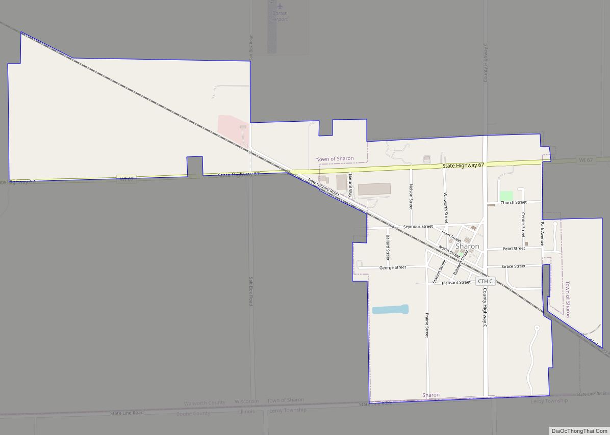 Map of Sharon village, Wisconsin