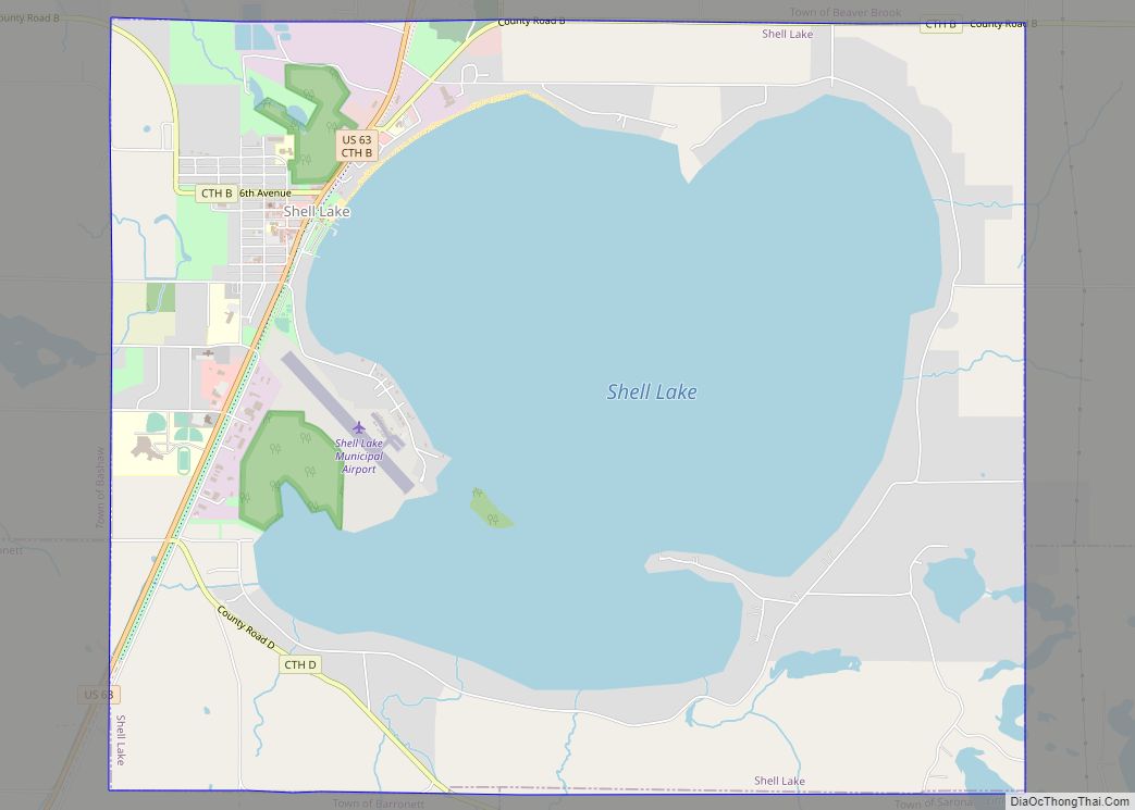 Map of Shell Lake city