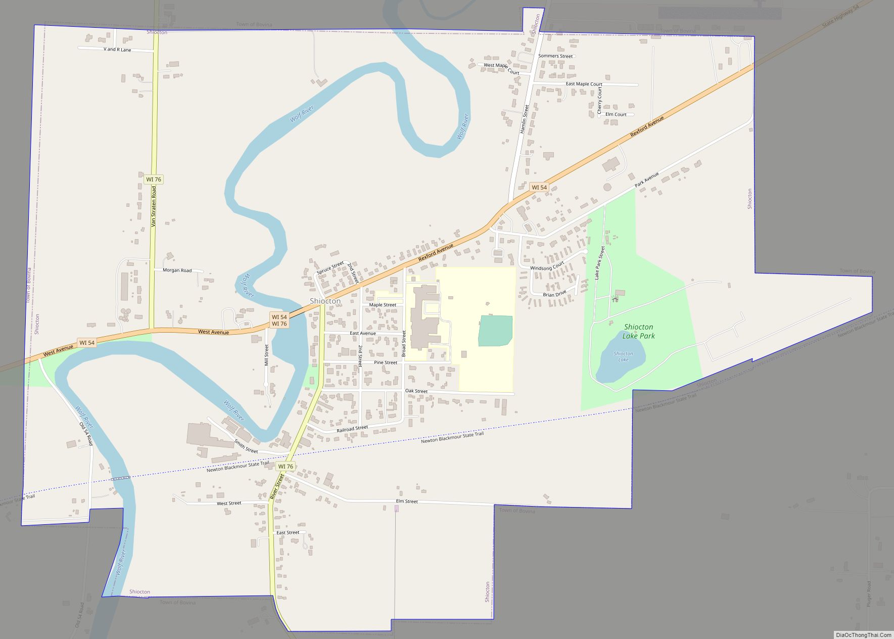 Map of Shiocton village