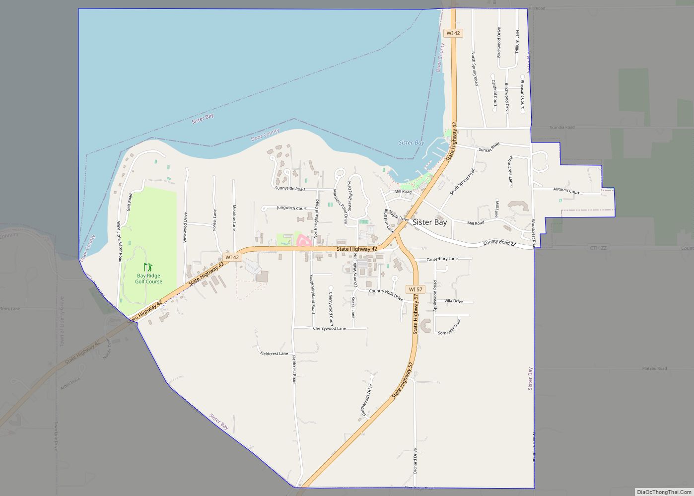 Map of Sister Bay village