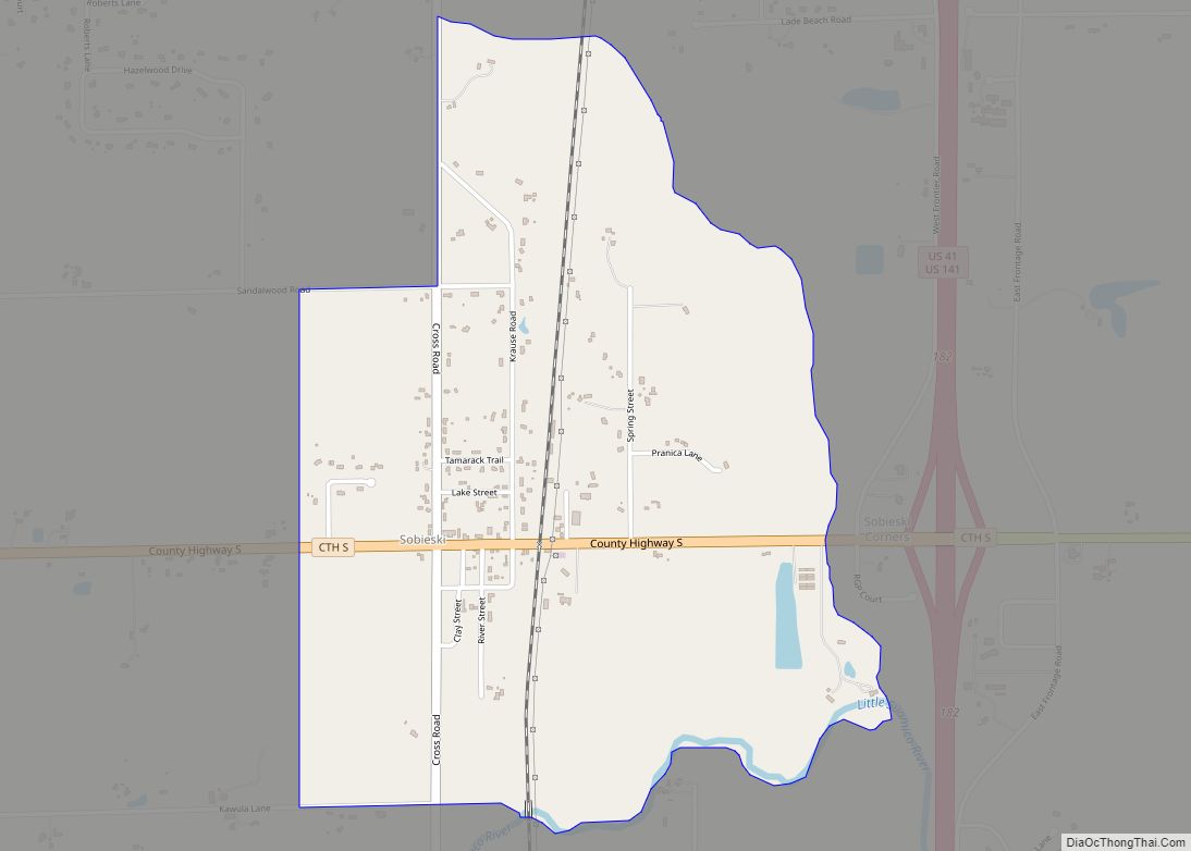 Map of Sobieski CDP, Wisconsin