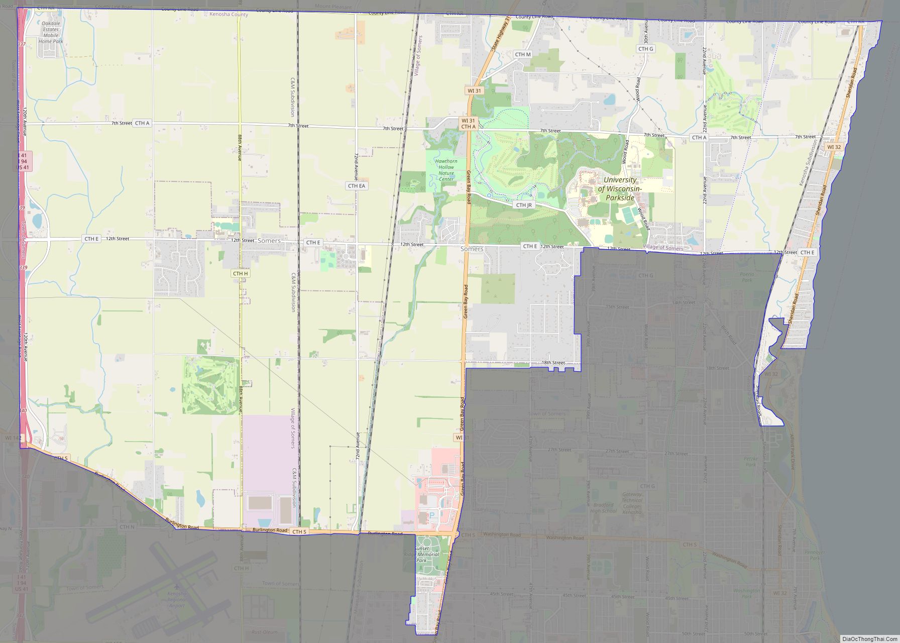 Map of Somers village, Wisconsin