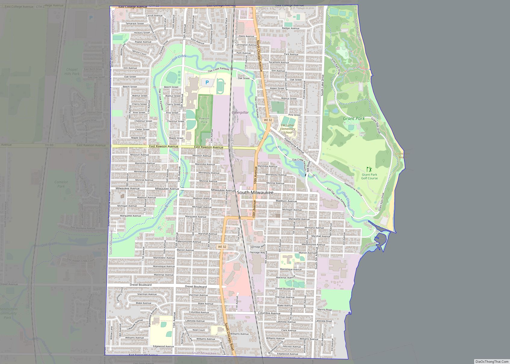 Map of South Milwaukee city