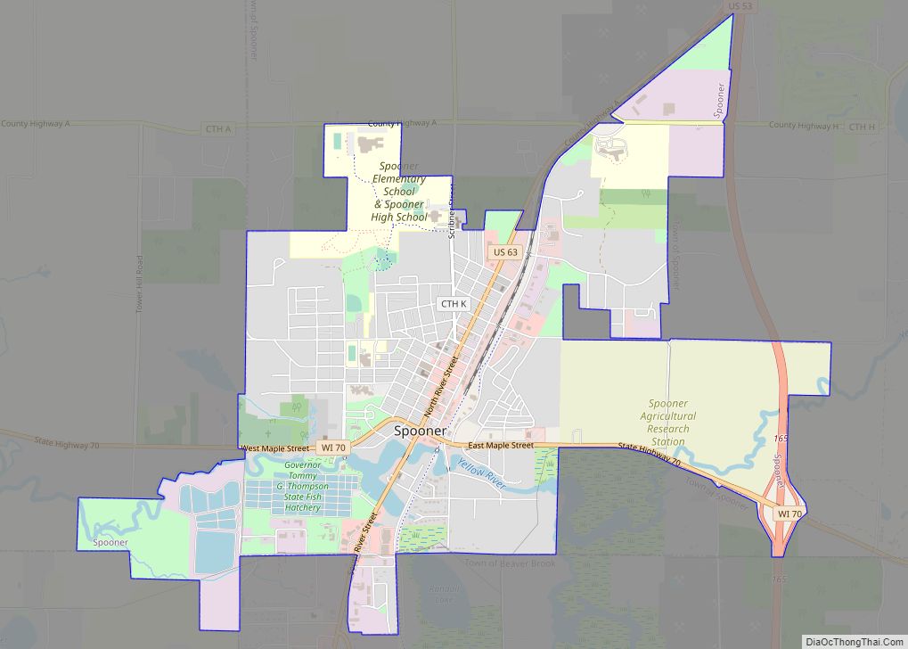 Map of Spooner city