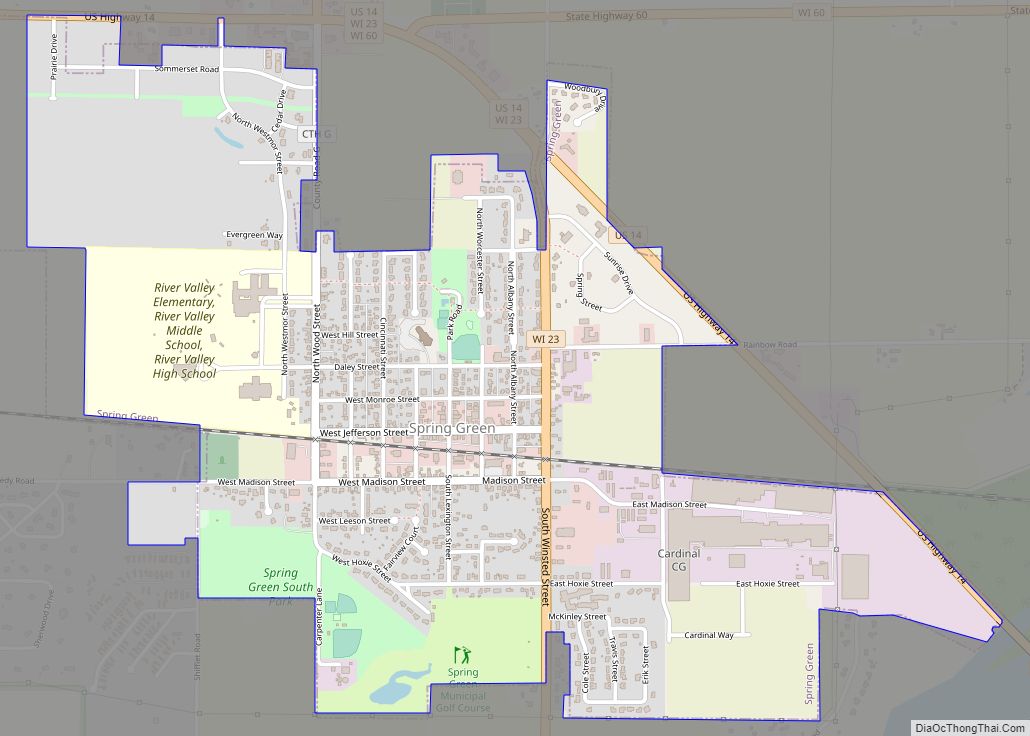 Map of Spring Green village