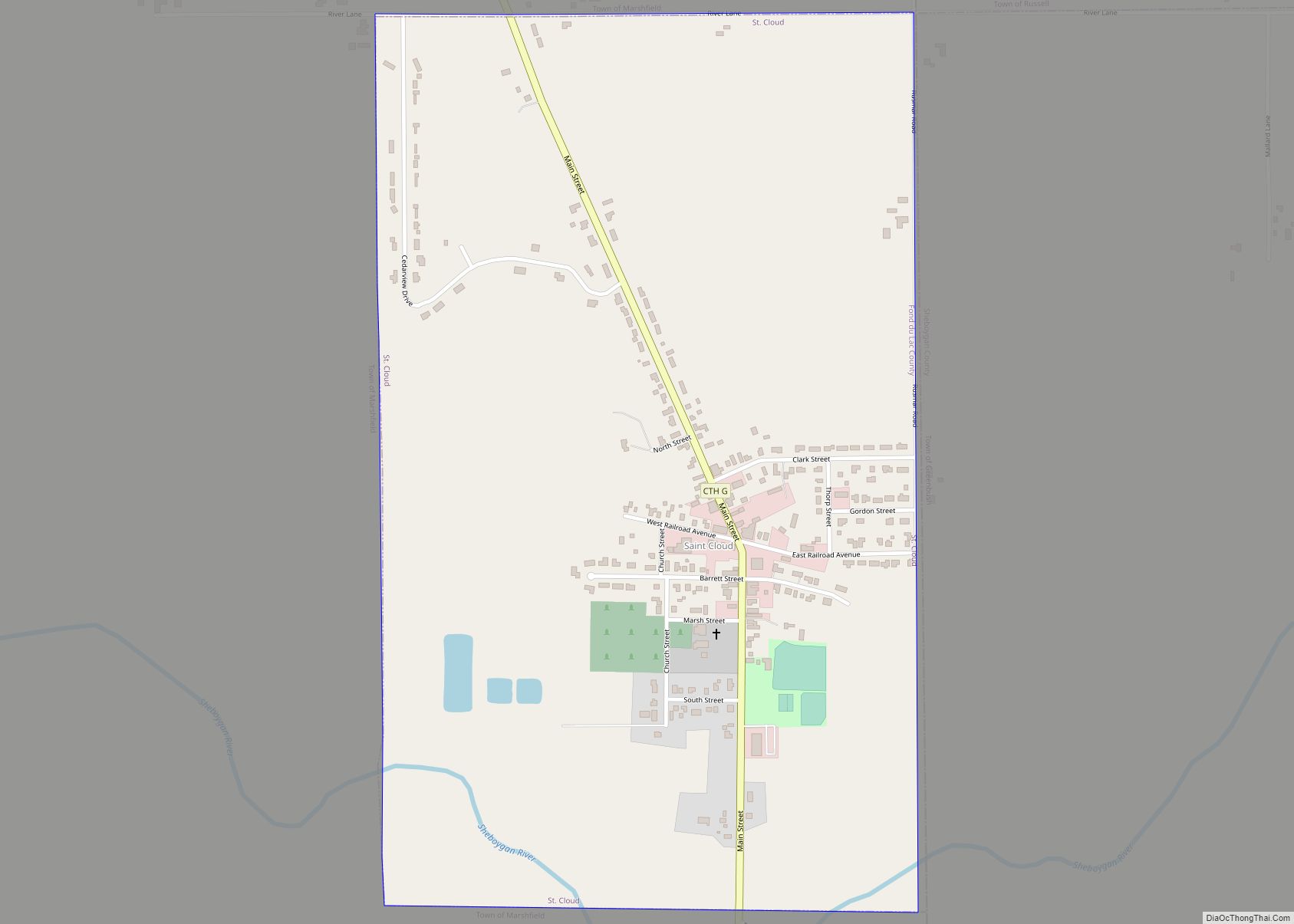 Map of St. Cloud village, Wisconsin