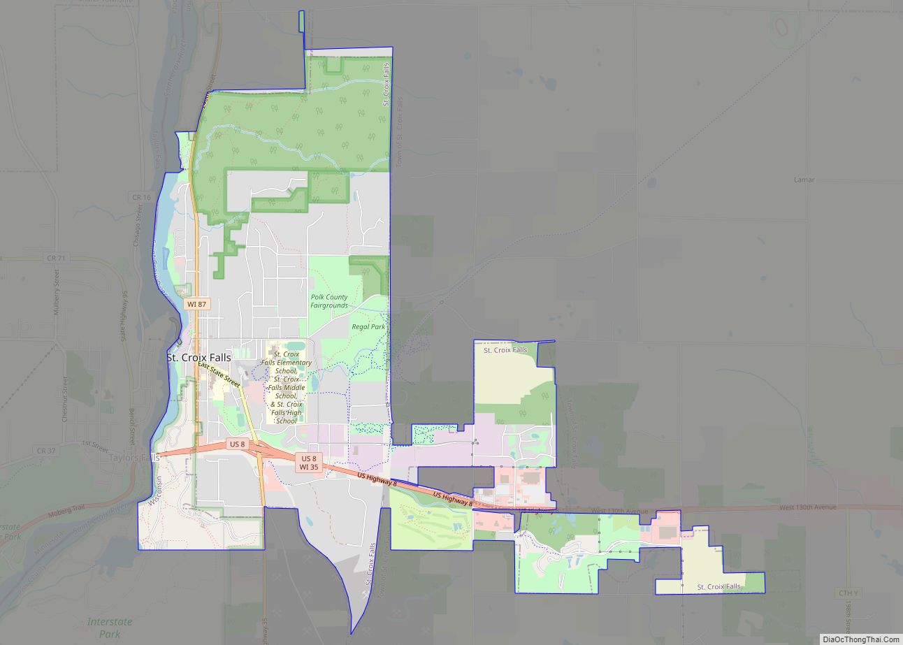 Map of St. Croix Falls city