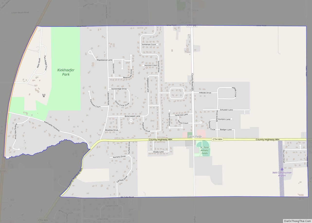 Map of St. Peter CDP, Wisconsin