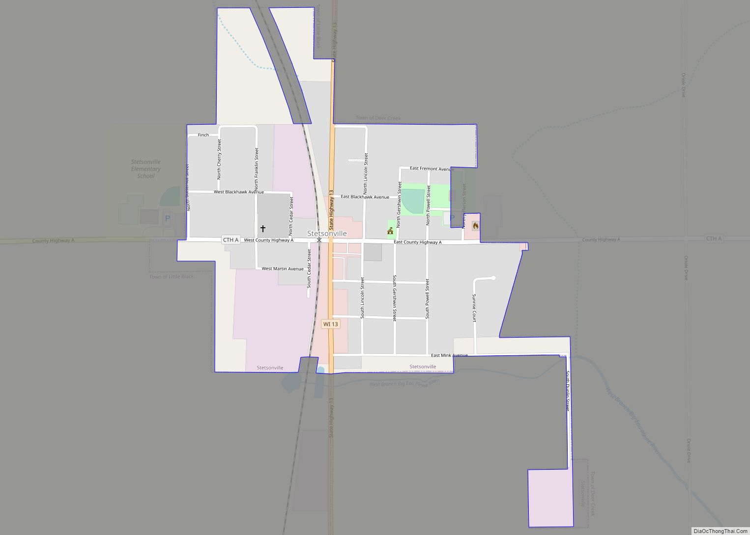 Map of Stetsonville village