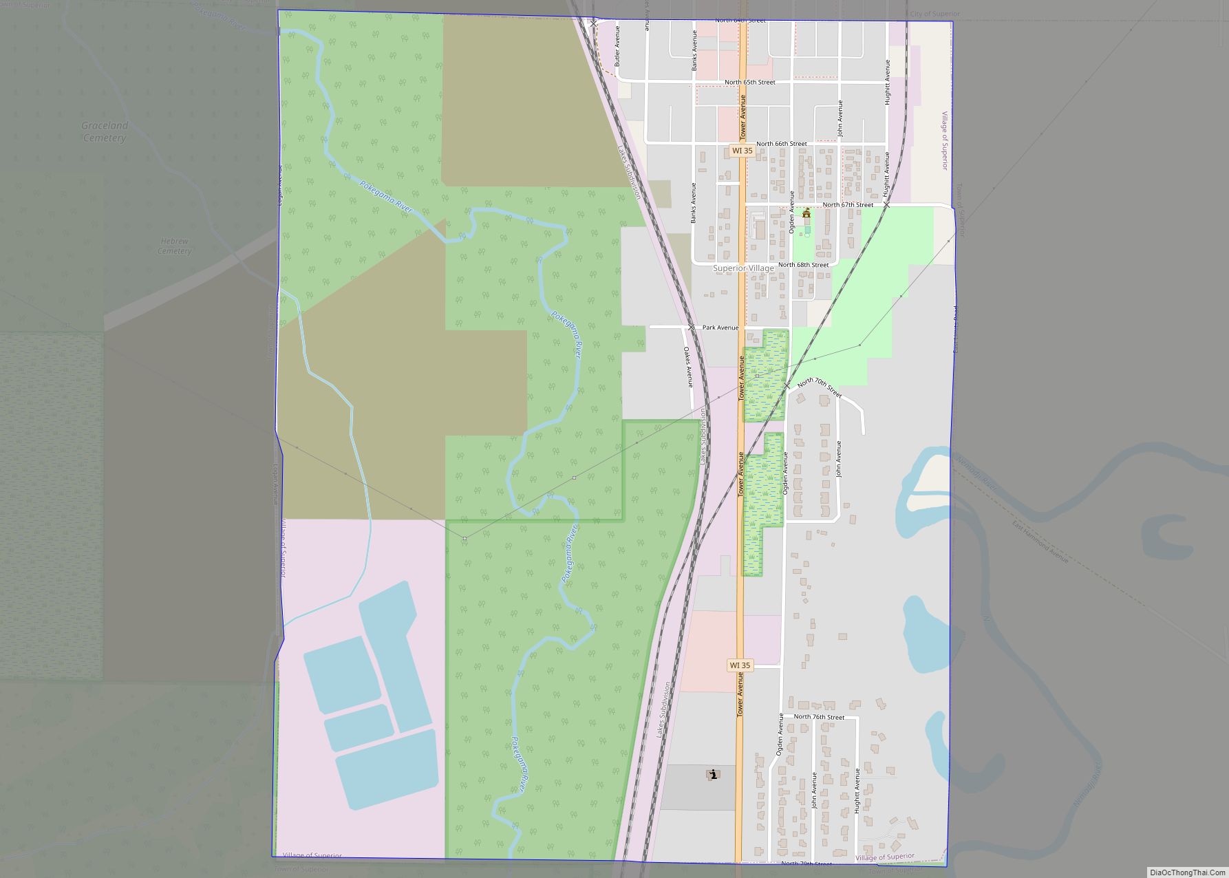 Map of Superior village, Wisconsin