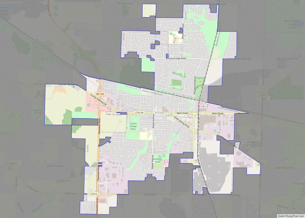 Map of Sussex village, Wisconsin