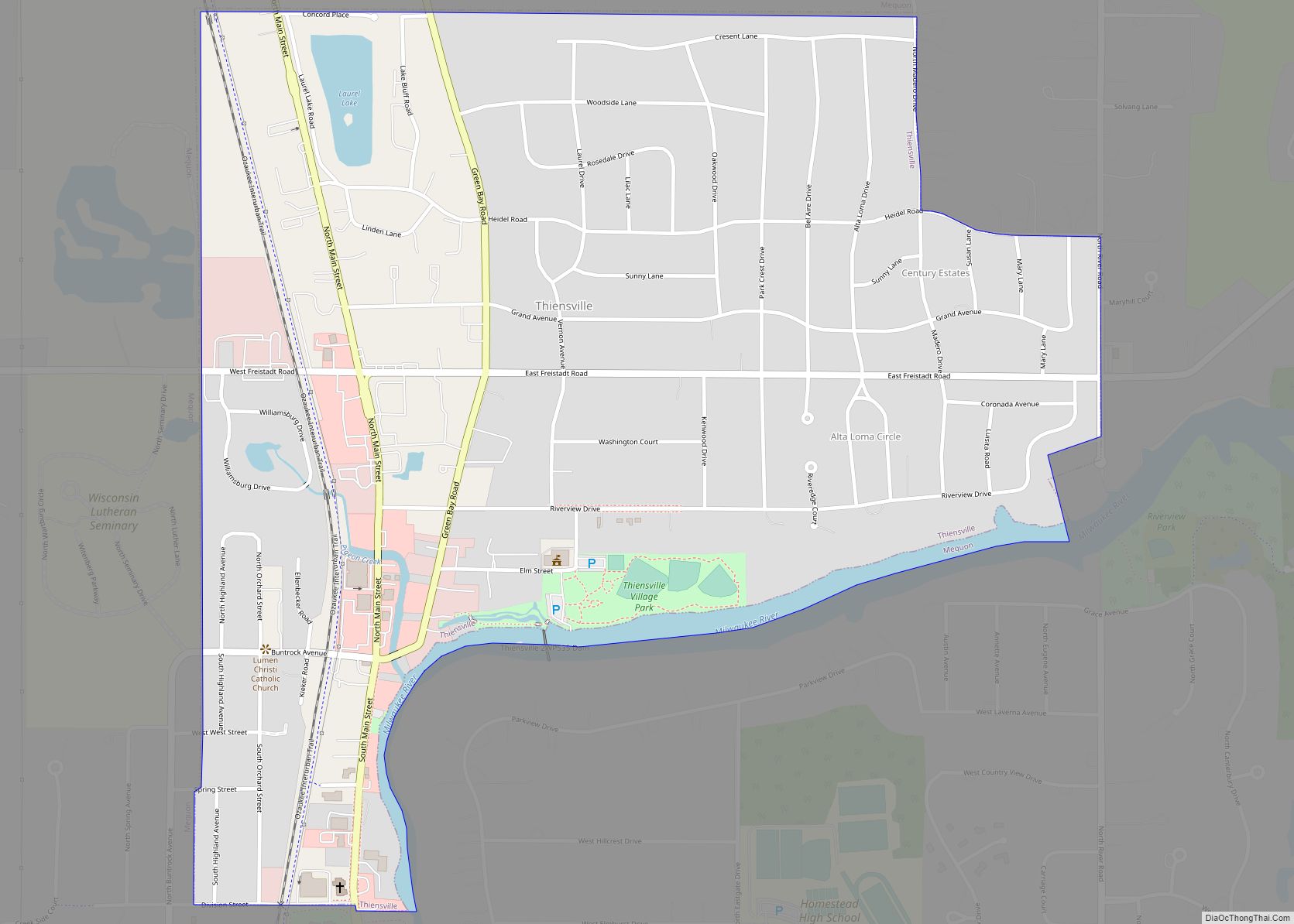 Map of Thiensville village