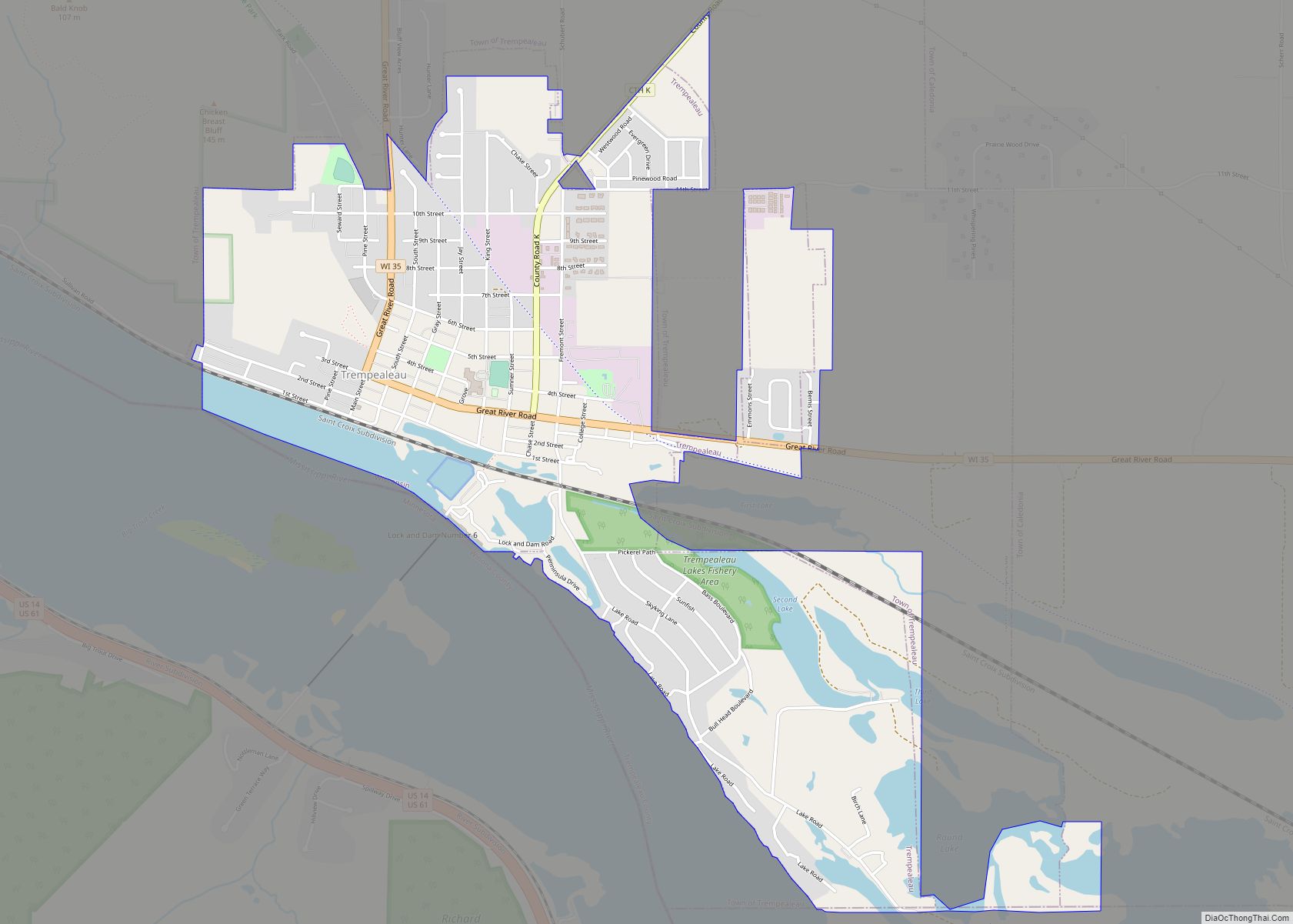 Map of Trempealeau village