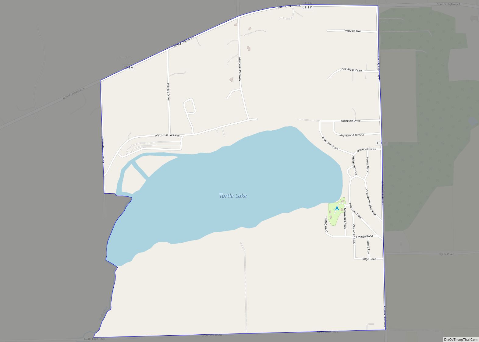 Map of Turtle Lake CDP, Wisconsin