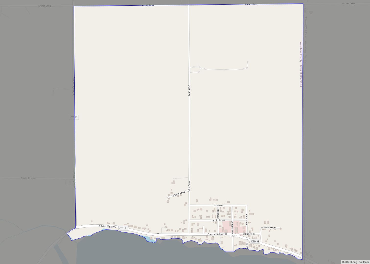 Map of Tustin CDP, Wisconsin