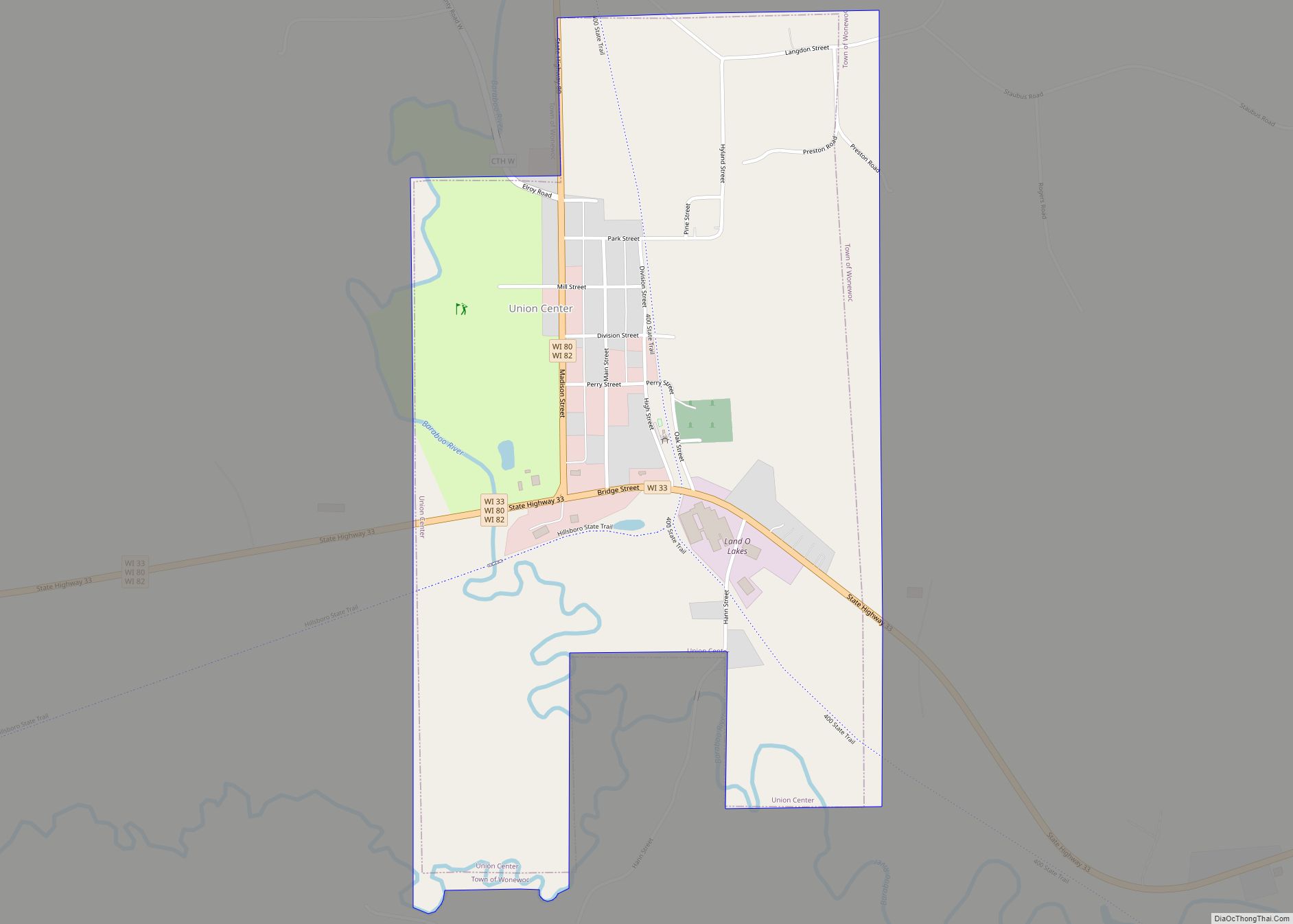 Map of Union Center village